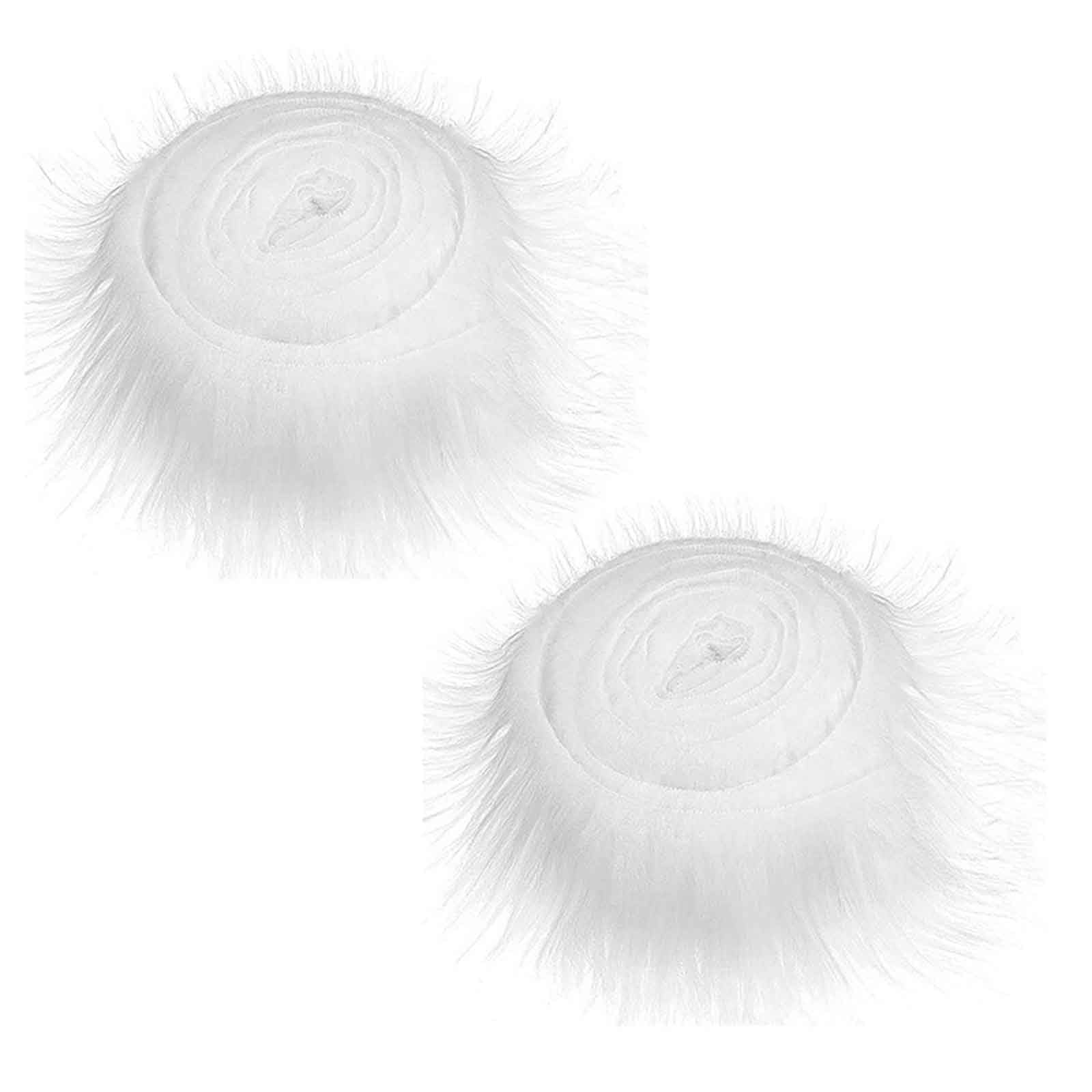 AYNKH 2PCS Shaggy White Faux Fur Fabric