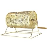 YUZPKRSI Raffle Drum, Professional Brass Plated Raffle Ticket Spinning Cage with Wooden Turning Handle, Large Capacity Holds 2500 Tickets (Not Included)