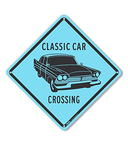 Plaque aluminium Classic Car Crossing Belvedere de haute qualité bleu