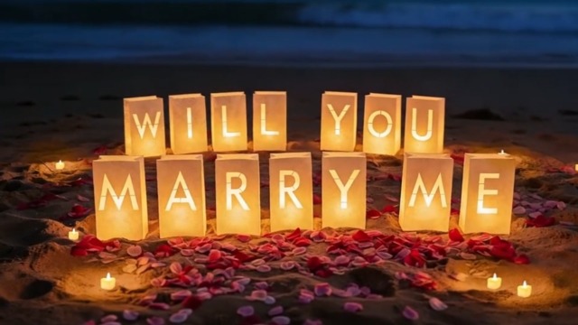 Image of Romantic Room Decor - Quieres Ser Mi Novia Light Up Letters Luminaries Bags | Anniversary and Valentines Day Decorations | Proposal Decorations | 2000Pc Rose Petals and 30Pc Tea Candles Set | Easy Setup