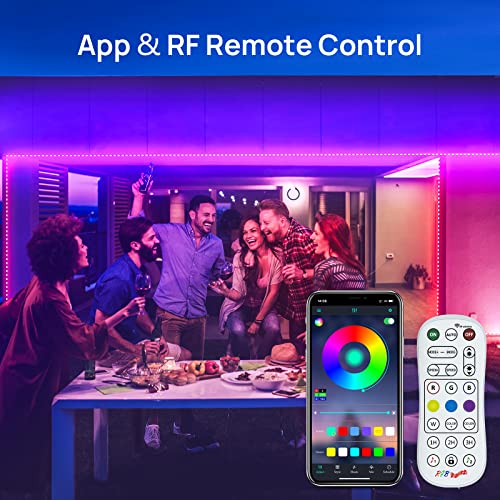 Ustellar 65.6Ft (2 Rolls Of 32.8Ft) Led Rope Lights Waterproof Ip65 640 Leds, 360Lm Bright Color Changing Strip Light Plug-In 24V, App/Rf Control Dimmable Music Sync Light Not Cuttable, Not Extendable #TOP3
