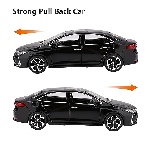 Image of 1:32 Scale Toyota Corolla Toy Car | Metal Pullback Diecast Car for Kids with Openable Doors, Sound, Light Effects Toy for Car Enthusiasts (Color As Per Available)
