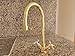 Unlacquered Brass Gooseneck Faucet with Engraved Finish - Kitchen Faucet - Brass Bathroom Faucet | Vintage Solid Brass Swivel Spout