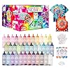 Tulip One Step Tie-Dye Color Mania 36 colores vibrantes, kit de teñido anudado todo en uno para grupos grandes, botellas prellenadas de tinte de tela permanente, guantes, instrucciones (idioma español