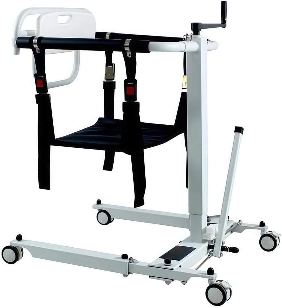 Electric Patient Lift Chair, Portable Motorized Transfer Chair, Folding Wheelchair Lift, for Home, Bathroom, Car Use, for Elderly & Disabled