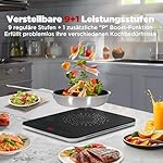 Induktionskochplatte, Induktionskochfeld 1 Platte, 23 mm Ultradünn, Zwei Lüfter, 2100W Induktionsplatte mit Multi-Sicherheitsschutz, 10 Heizstufen, Timer-Funktion, Kindersicherung – Bild 5