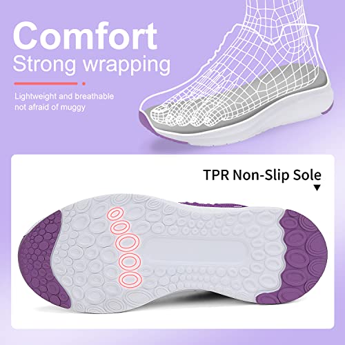 Dannto Women Running Shoes Lightweight Walking Sneakers Tennis Gym Athletic Sports Casual Fashion Jogging Purple,41,Us 10 #TOP4