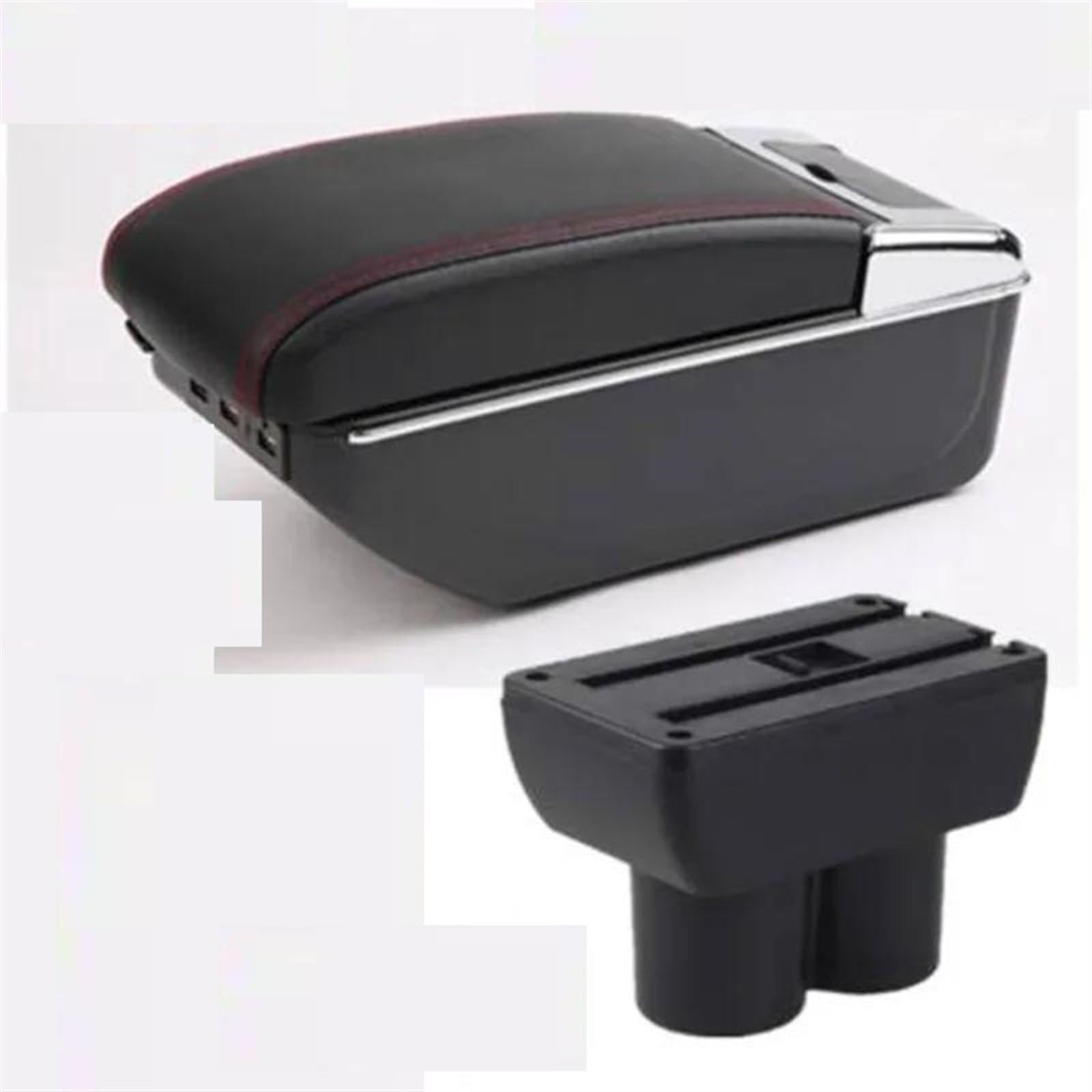 NOHEEU Car Armrest Special Storage Box Modification Parts For Jimny JB23 JB43 1998-2018(C1 red line 7USB)