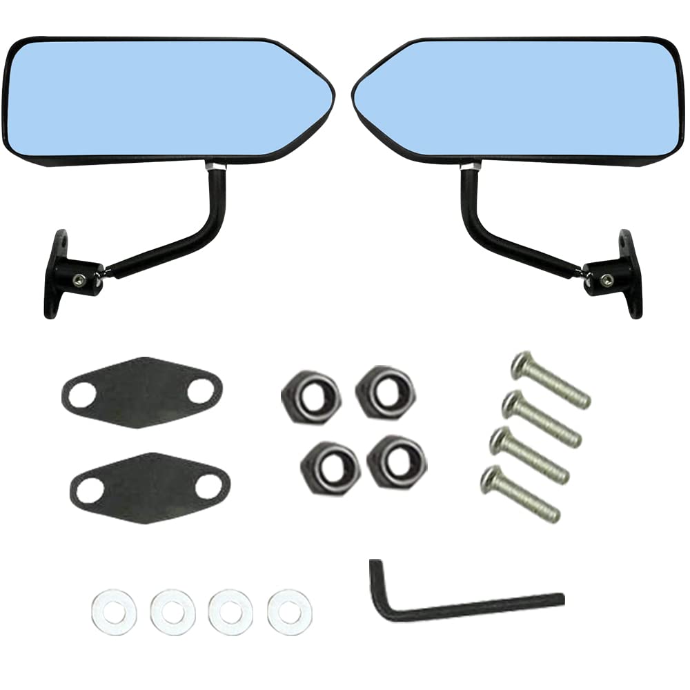 F1 style Black Side View Mirrors for Cars and Bikes- Universal Fit High Gloss Finish Side View Mirrors - 2 pieces.