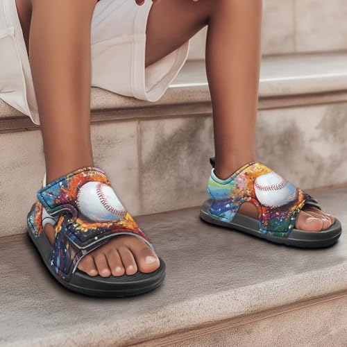 Novelty Balls Design Kids Sandals Toddler Summer Sandal Slide with Adjustable Hook and Loop Strap Sport Shoes3