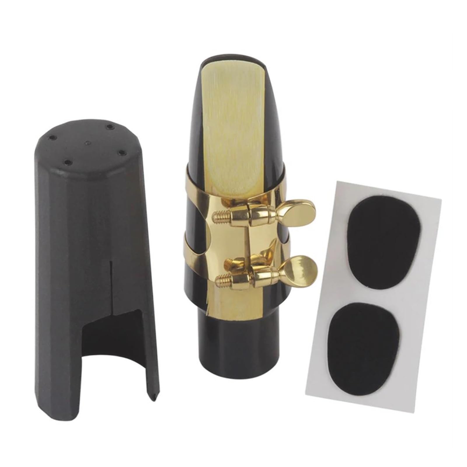 Kit de Accesorios saxofón Juego De 5 Uds. De Boquillas De Tenor Alto Soprano, Clip De Lengüeta, Dos Almohadillas Para Dientes, Accesorios Para Instrumentos De Viento De Madera