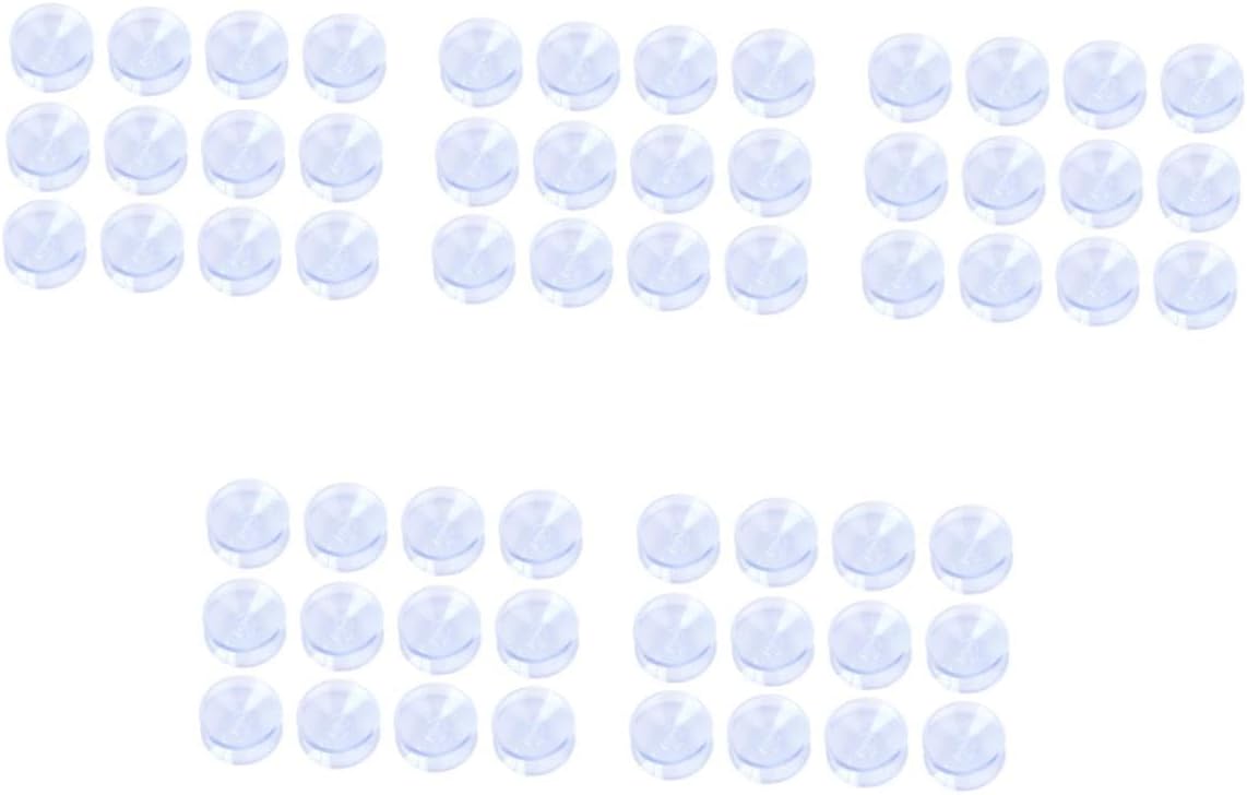 VILLCASE 5sets Double Sided Suction Pads Durable Glass Sucker Pads for Tabletop Protection Slip Design Securely Holds Items Smooth Surfaces for Home and Kitchen Use 50pcs*5