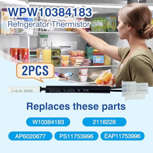 Termistor WPW10384183 sensor de temperatura de nevera compatible con Whirlpool Kenmore 2118228 3