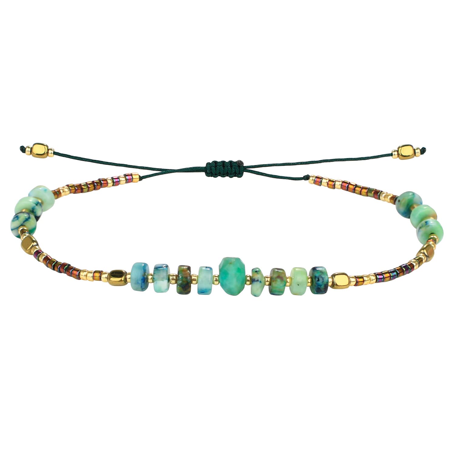 KELITCH Pulseras Amistad con Cuentas Concha Cristal Color Bohemio Pulsera Hecha A Mano Brazaletes Joyería para Mujer — view 4