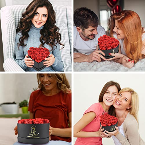 16-18 Preserved Fresh Cut Roses Anniversary Birthdat Gift For Wife,That Last A Year And More, Handmade Roses In A Box Gift For Her Wedding Birthday Valentines Mothers Day Anniversary #TOP3