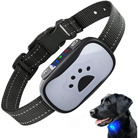 MASBRILL Anti Bark Collar Rechargeable, Dog Bark Collar for Small Medium & Large Dogs, Vibration & Beep No Barking Collar with 7 Adjustable Sensitivity Stop Barking Deterrent Device Cover