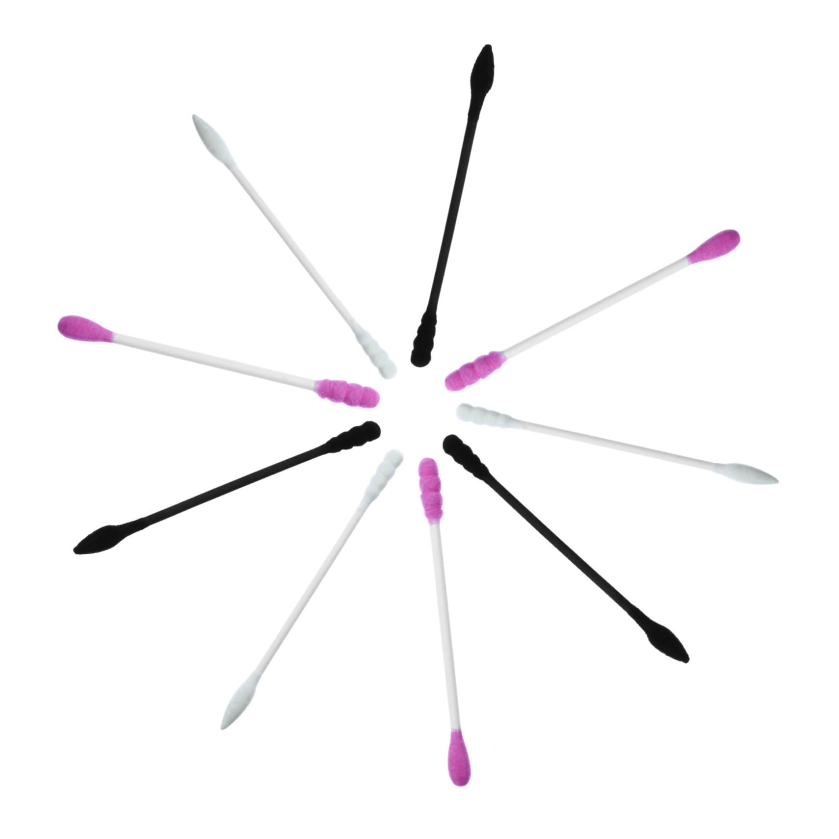 WOFASHPURET Cotton Stick Swabs 3 Packs 100 Sticks/bag Makeup Correction Exfoliating Long Cotton Swabs Random Color