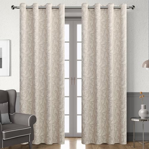 Image of 80% Blackout Curtains for Bedroom, Cocoa Window Drapes 63 Inch Length for Living Room, Thermal Insulated Grommet Curtains, 2 Panels