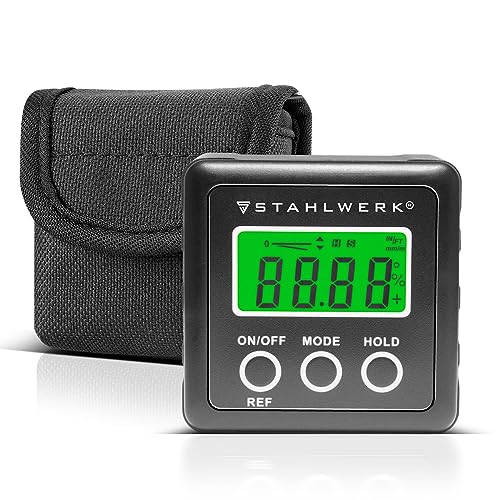 STAHLWERK Digitaler Winkelmesser LB-360 ST Neigungsmesser, Level Box, Inclinometer mit Magnetfuß und beleuchtetem LCD-Display zur präzisen Vermessung von Winkeln und Neigungen STAHLWERK Digitaler Winkelmesser LB-360 ST Neigungsmesser, Level Box, Inclinometer mit Magnetfuß und beleuchtetem LCD-Display zur präzisen Vermessung von Winkeln und Neigungen