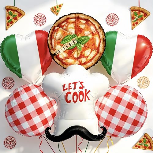 Ballons à pizza italiens réalistes pour décorer un buffet de soirée pizza
