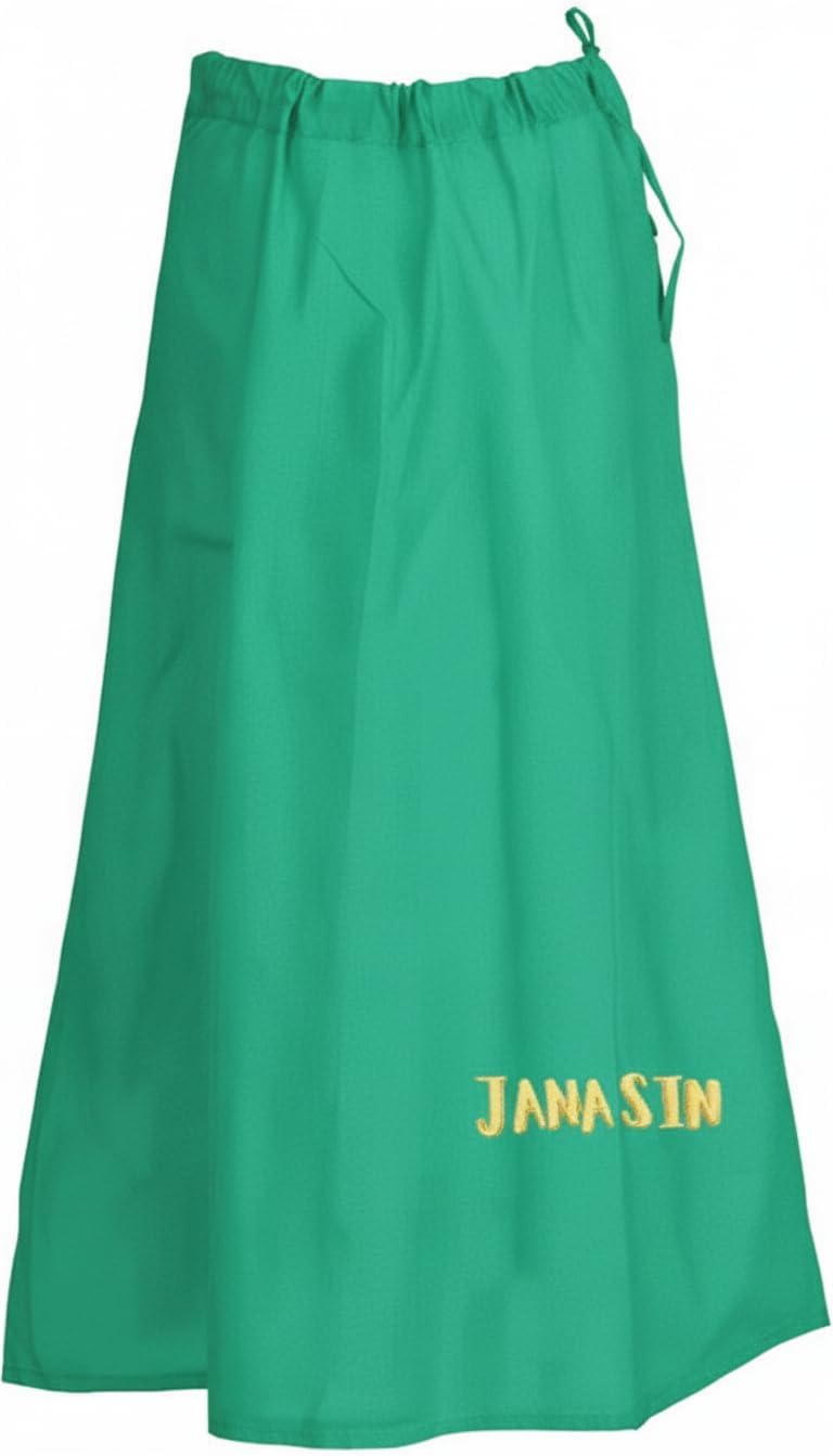 Cotton Saree Petticoat - Adjustable Waist Indian Underskirt, One Size Fits 26-42 Inches, Ankle Length