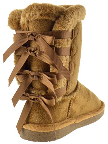 Forever Link Ann 36K Little Girls Shearling Bowtie Fur Boots3