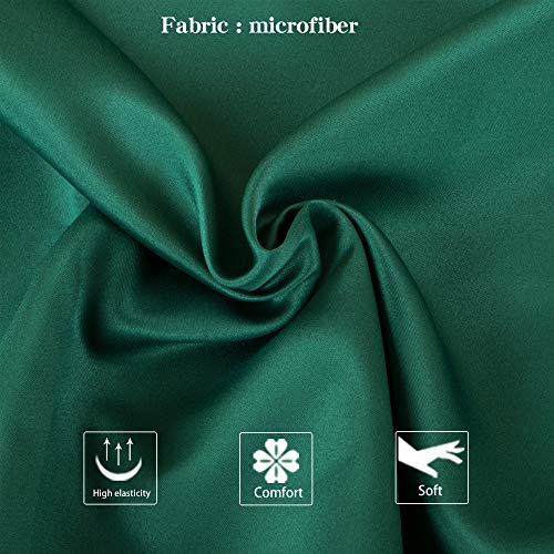 NTBAY 2 Pack Zippered Satin Pillow Cases for Hair and Skin Luxury King Hidden Zipper Pillowcases Set of 2, 50x90 cm, Dark Green - Image 2