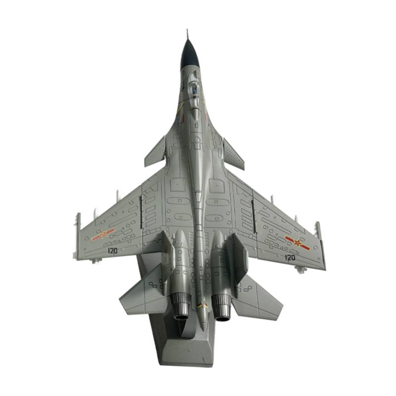 Baoblaze Modello Aereo Caccia J-15 in 1 100 Aerea Dettagliata con Carrello di Atterraggio E Base Espositiva Adatto per Professionale, Grigio