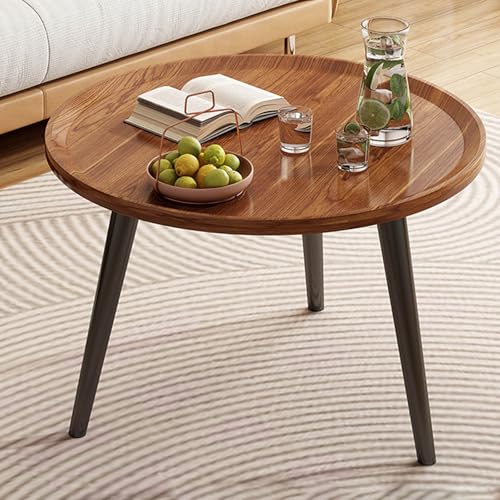 Petite table basse ronde pour petits espaces et rangement de salon