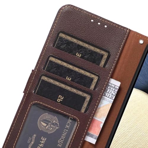Google Pixel 9a coque étui folio marron fente carte RFID - 7