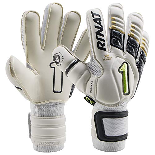 Rinat Uno Premier Gk Semi Guante De Portero, Unisex niños, Blanco/Oro, 5