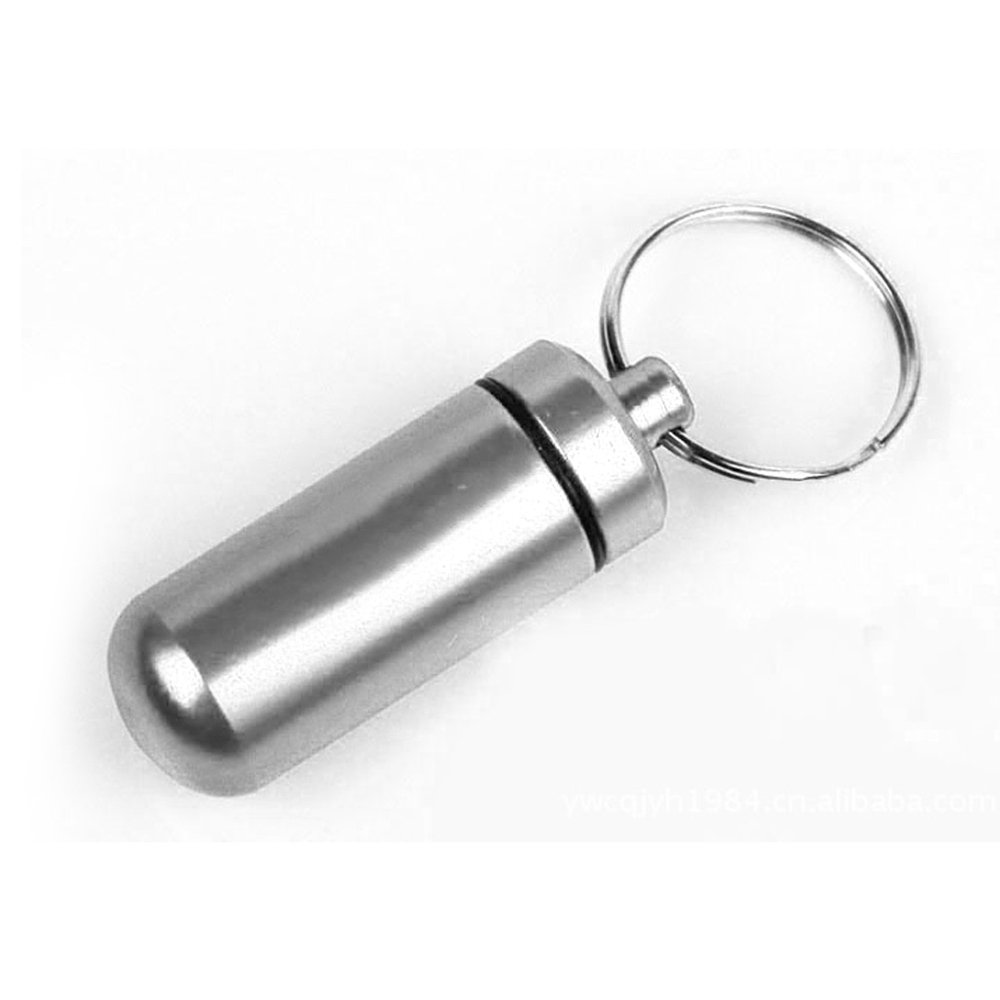 Aluminium Money Pill Holder Keyring Waterproof