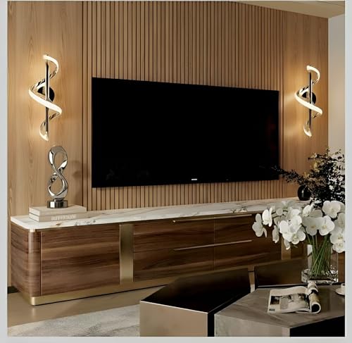 Image of Spiral Shape Golden LED Wall Light Pack of 1 | Modern 3-Color Lighting Lamp for Home, Hall, Bedroom, Living Room | Warm White, Natural White, Cool White | Decorative Wall Mount Fixture