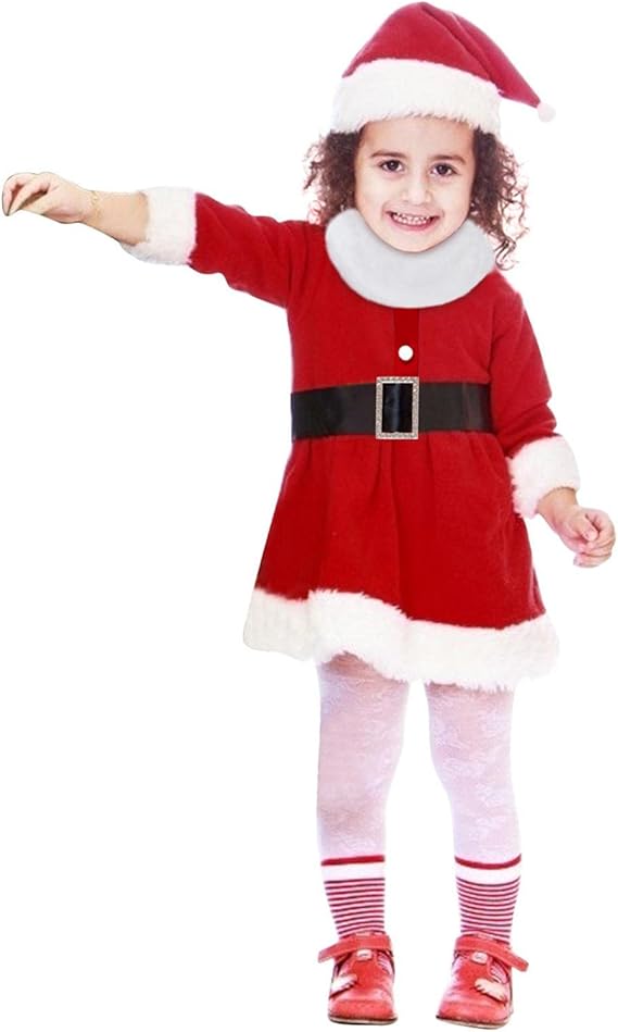 Amazon Co Jp キッズ Re Yue ドレス 女の子 ワンピース 子供服 クリスマス 長袖 可愛い 女児用 3点セット 帽子付き プリンセス 新生児 子供ドレス フラワーガール 快適 赤 洋服 ドレス 韓国 柔らかい ベビ 服 パーティー プレゼント クリスマス衣装 服 ファッション小物