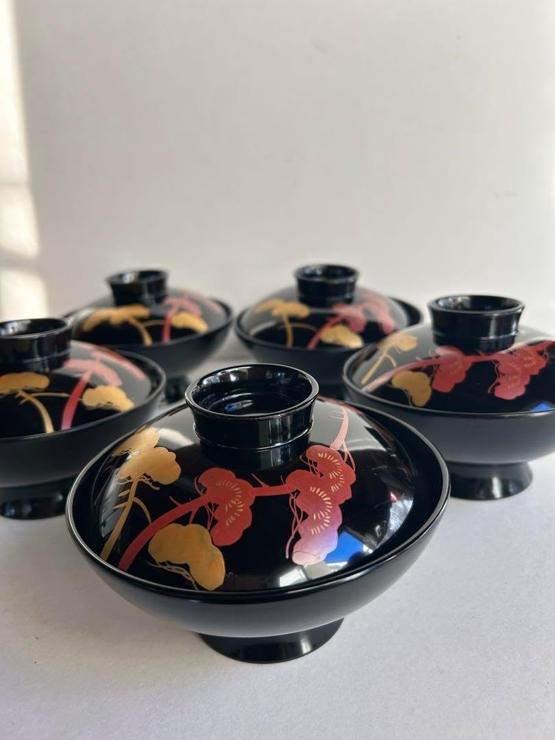 新品 漆器 金彩 蓋付き吸物椀 和食器 大きめ 雑煮碗 お正月 和食器 桐箱付 漆器 金彩 蓋付き吸物椀 和食器 大きめ 雑煮碗 お正月 和食器 桐箱