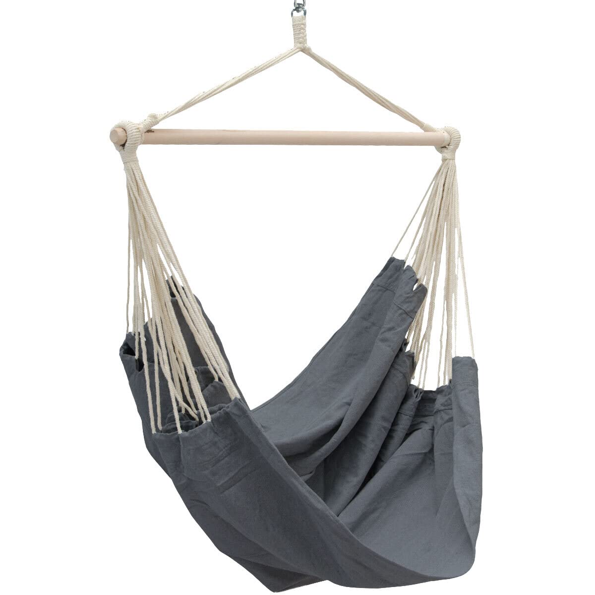 AMANKA XXL Silla Hamaca Colgante 185x130cm hasta 150kg - Jardín Balcón y Terraza - Columpio para 2 Personas - 100% Algodón - Rotación 360° Giratoria - Interior y Exterior - Adultos y Adolescentes