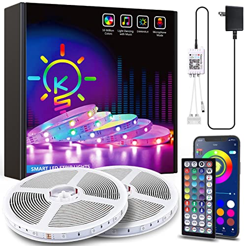 Tenmiro Led Strip Lights 100ft (2 Rolls of 50ft) Smart Light Strips with App Control RGB Led Lights for Bedroomï¼Music Sync Color Changing Lights for Room Party