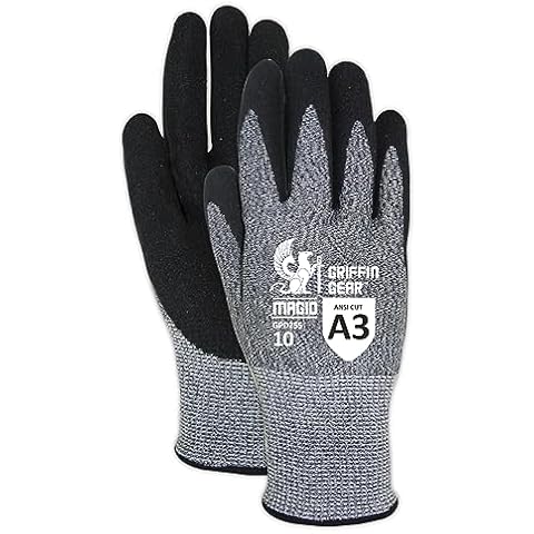 MAGID Griffin Gear ANSI A3 Hyperon Blended Sandy Nitrile Coated Work Gloves, 12 Pairs, Size 10/XL, GPD255 Cover