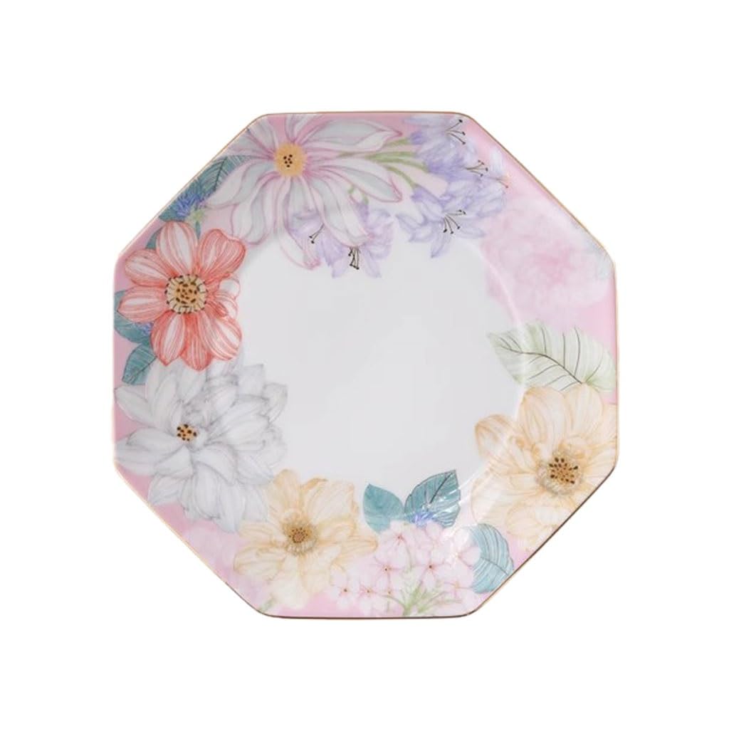 Plates Fresh and Beautiful Ceramic Dinner Plates, Afternoon Tea and Coffee Sets, High-end Exquisite Cups, Saucers and Dishes Dinner Dinnerware,A-One Size