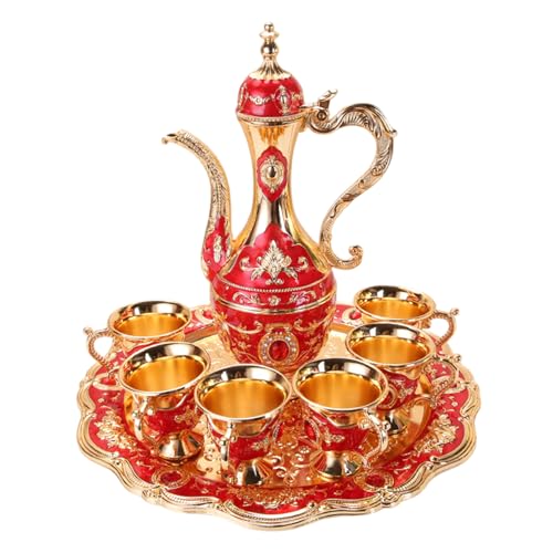 Service à thé marocain, ensemble de 6 tasses à café turques avec théière, accessoires de cuisine vintage, ensemble tasses café turques, service turc, thé