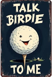 Funny Golf Sign - Talk Birdie to Me Vintage Metal Tin Sign, Golf Humor Wall Decor for Man Cave, Clubhouse, Bar, Patio, Garage, Gift for Golfers