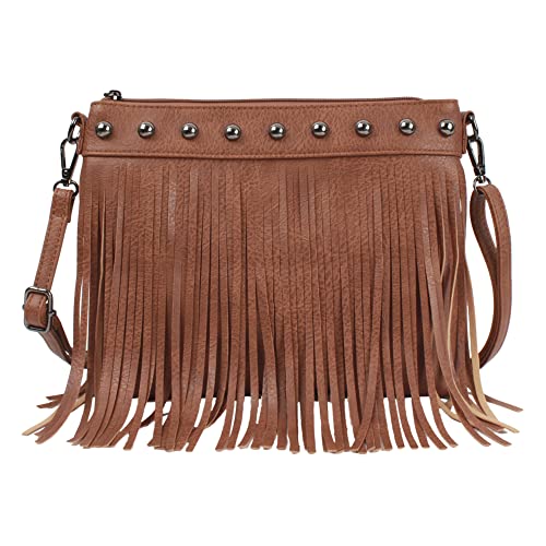 Minache Women Small Rivet Fringe Crossbody Shoulder Bag Handbag Phone Pouch Purse3