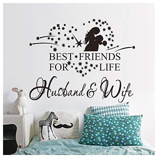 WJHGA Make and Wife vinyl väggklistermärken citat bästa vänner för livet mode teman väggklistermärke rumsdekor dekal-42 x 33 cm
