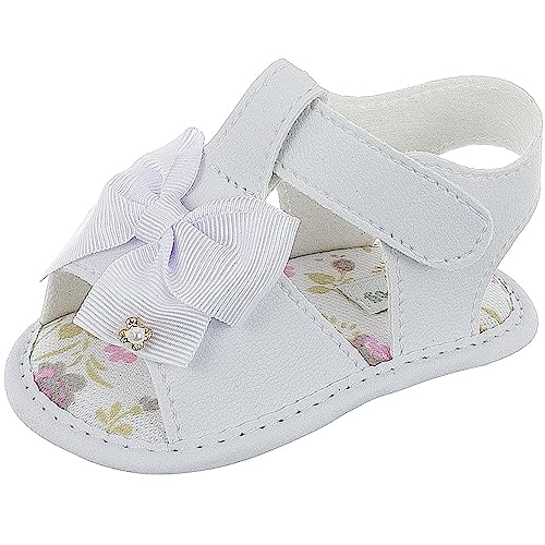 Sandália Bebê Menina Infantil Top Branca Delicada Cor:Branco;Tamanho:16