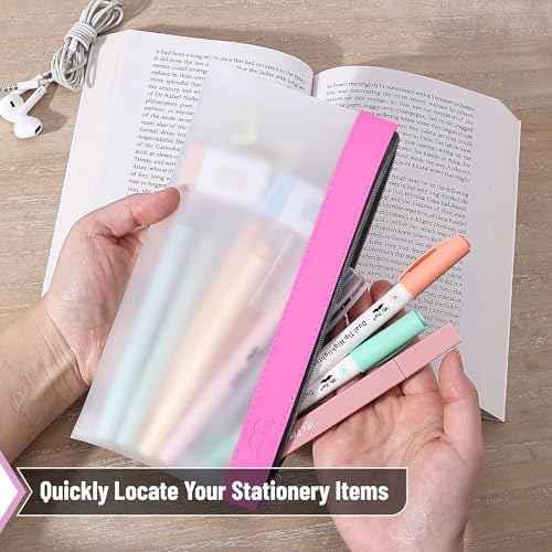 Image of Mr. Pen- Clear Pencil Pouch, 8.50 inchx4.25 inch, 3 Pack, Durable TPU Material | Medium Water-Resistant Pencil Bags with Smooth Zipper, Multipurpose Clear Pouch for Stationery, School, Office