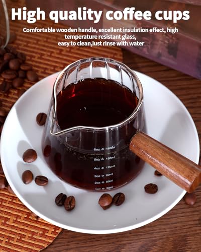 Set de 4 vasos para espresso de 6 oz con mango de madera miniatura 3