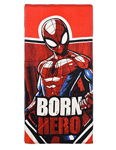 Spider-Man - Toalla de playa infantil (70 x 140 cm), color rojo