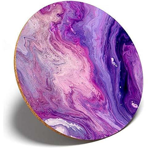 1 X Purple Marble Ink - Round Coaster Kitchen Student Kids #15852 Cover