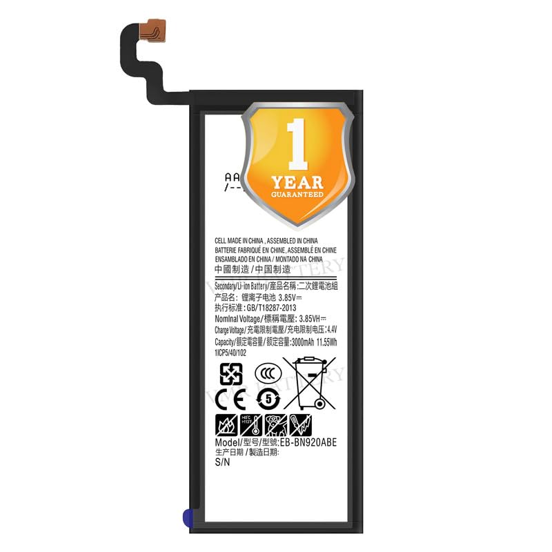 Image of Original EB-BN920ABE Battery Compatible for Samsung Galaxy Note 5 (SM-N920, SM-N920T, SM-N920A, SM-N920I, SM-N920G, SM-N920F, SM-N920S, SM-N920L, SM-N920K, SM-N9200) - (3000mAh) - 1 Year Warranty K7