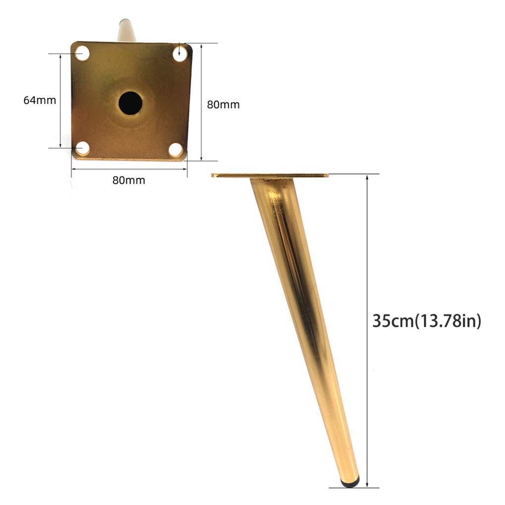 4-pak 35 cm zwężane metalowe nogi do sofy – trwałe żelazne nóżki meblowe do stolików kawowych, stojaków pod telewizor, foteli, szaf i szafek łazienkowych, stylowe nóżki zastępcze